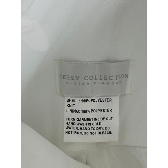 Dessy Collection NWT White Ivory Floral Embroidered Dress 3D Appliqués Formal 10 - Picture 5 of 9